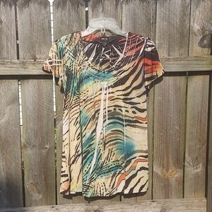 STYLE & CO STUDDED ACCENT CONTEMPORARY COLORED TOP SMALL